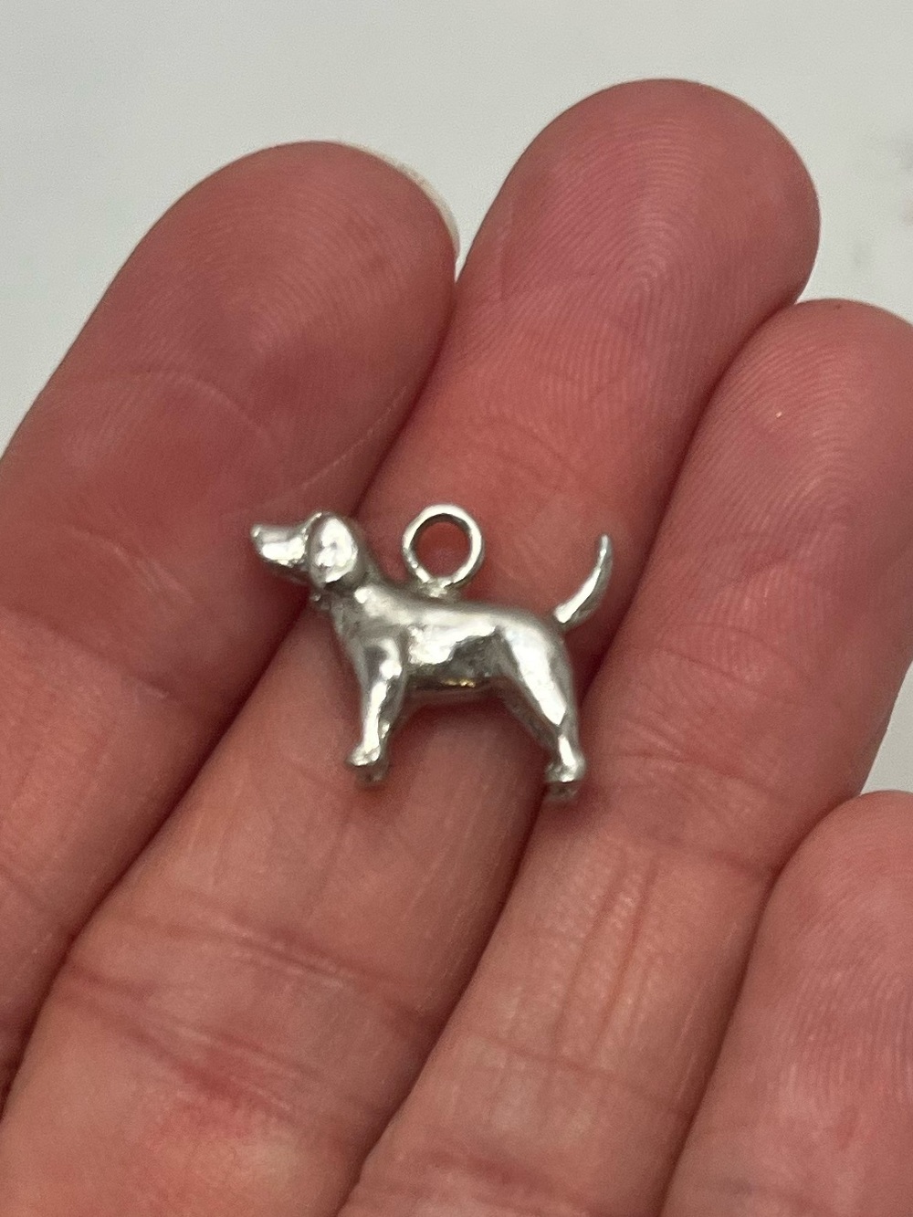 Vintage Labrador dog Silver Dog Charm Pendant